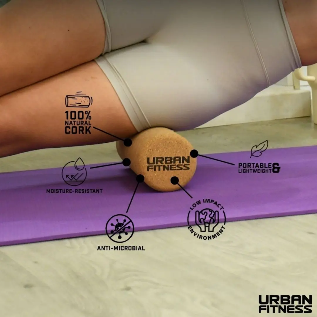 Urban Fitness Kurk Massageroller - 30x10cm - afbeelding 2 van 3