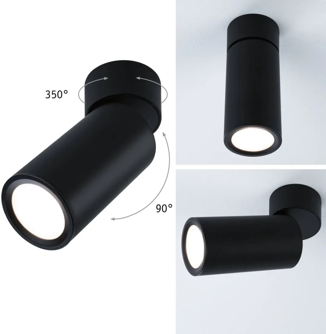 Paulmann Turnal Coin LED Plafondlamp 6W - Zwart mat