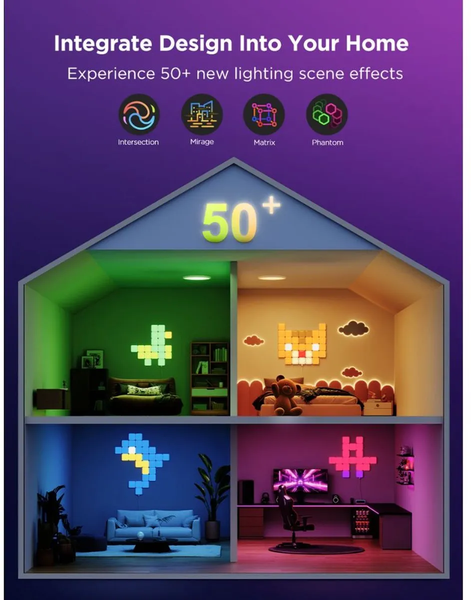Govee Smart Mini Panel Lights Extension Kit - 6 Stuks