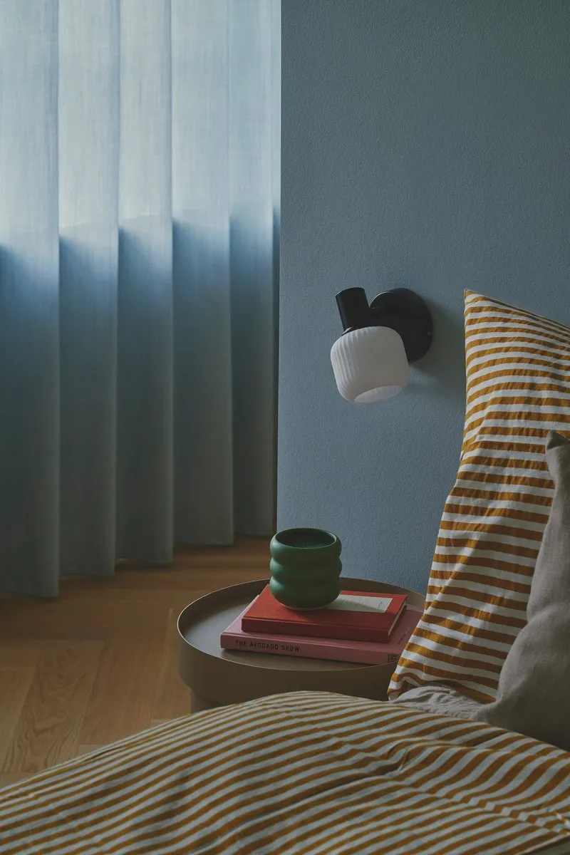 Nordlux Milford Mini-wandlamp E14 - Opalen glas - Zwart