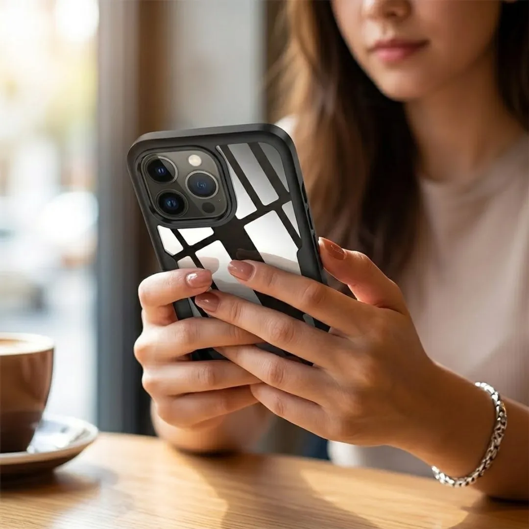 NUVEX iPhone 16 Pro Max Hoesje - Zwart Transparant