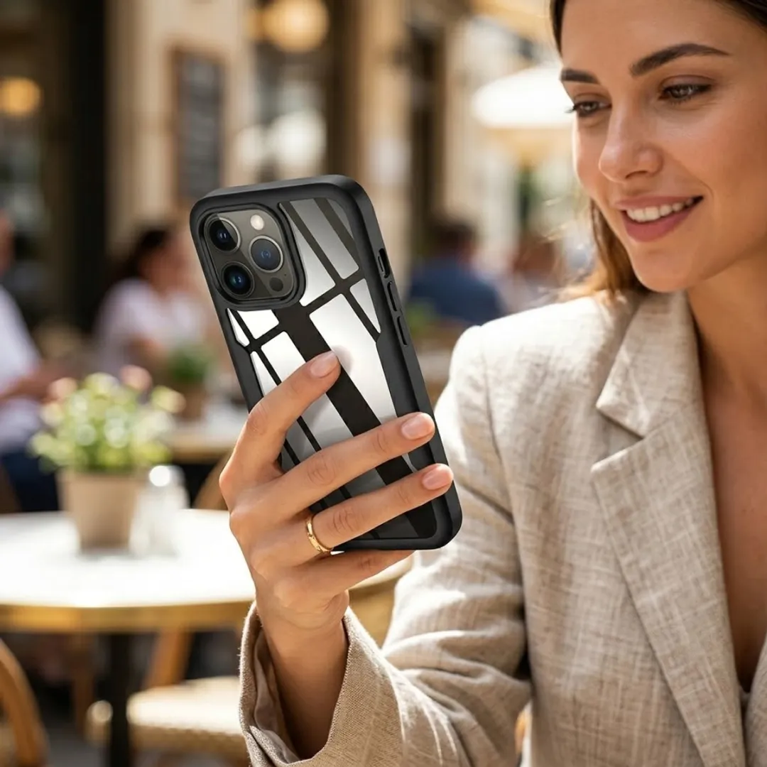 NUVEX iPhone 16 Pro Max Hoesje - Zwart Transparant
