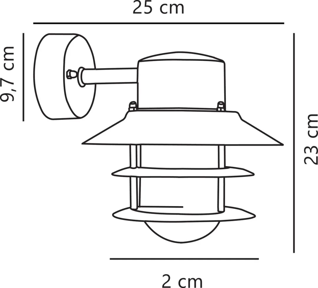 Nordlux Blokhus Wandlamp E27 - Gegalvaniseerd - Ø22cm