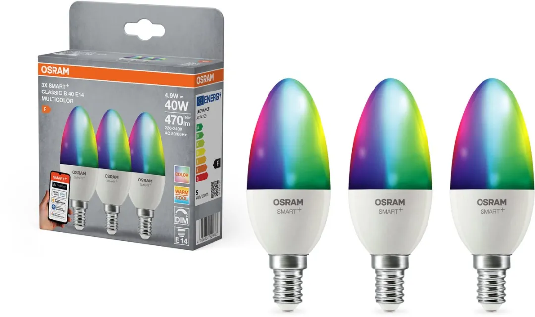Osram SMART+ B40 RGBW E14 - 3 Stuks - Mat Glas
