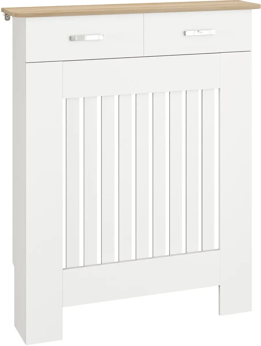 HOMCOM-Radiatorbekleding-MDF-78 x 19 x 97 cm-Wit