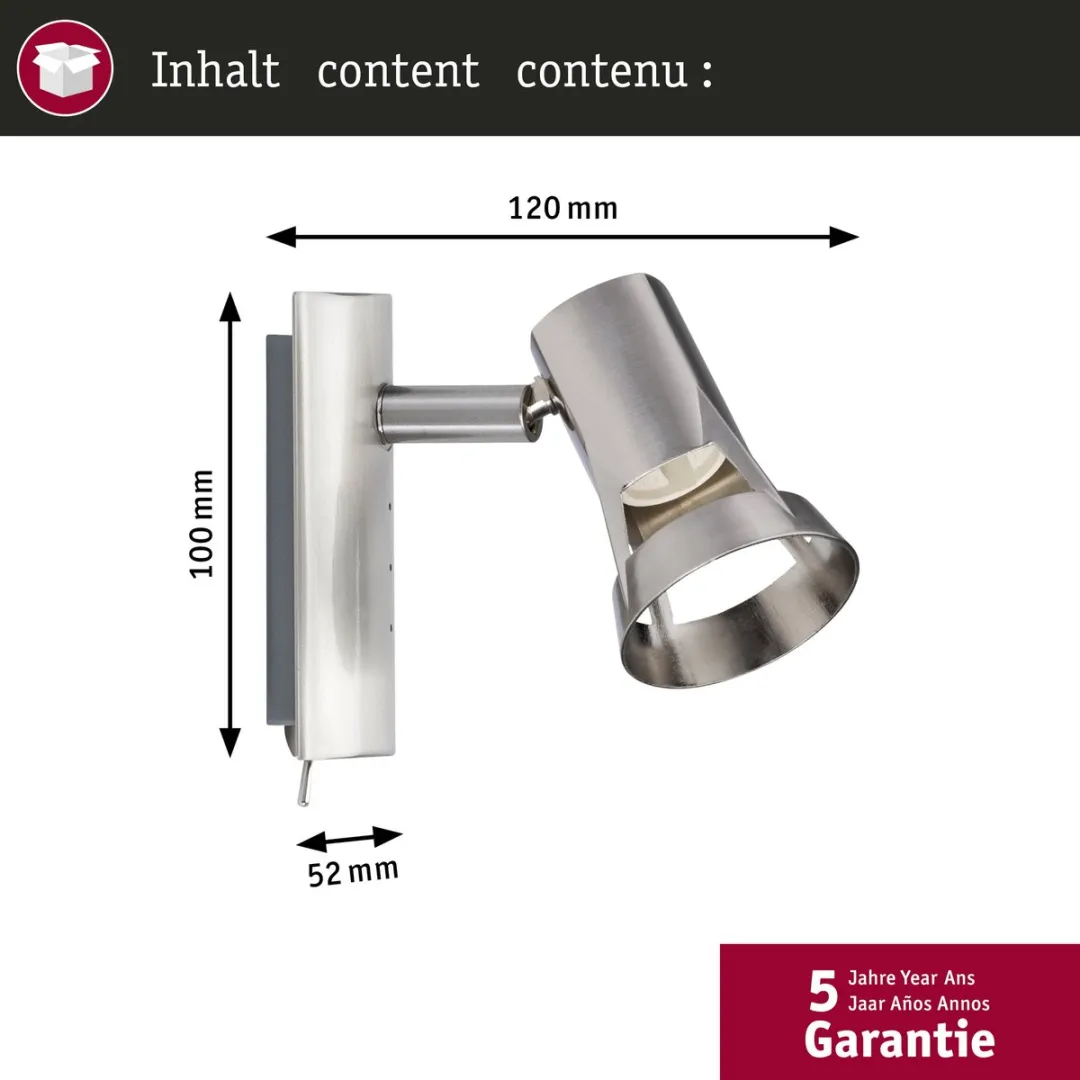 Paulmann Teja Spotlight GU10 10W - Nikkel gesatineerd