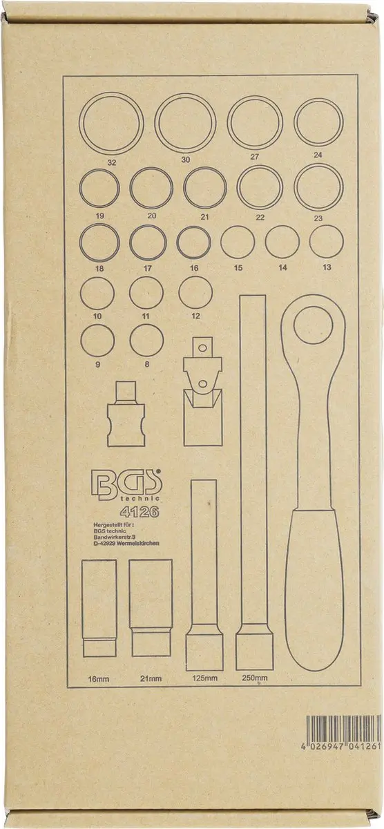 BGS technic Dopsleutelset 1/2" - 27-delig - afbeelding 2 van 2