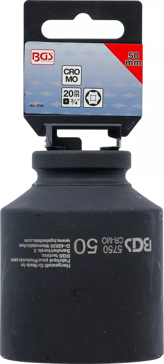BGS technic 5750 Power dop zeskant diep 3/4 inch - 50 mm - afbeelding 2 van 6
