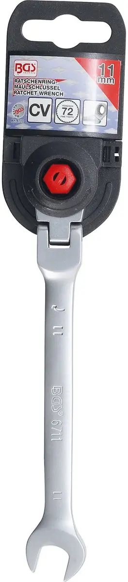 BGS technic Ratelring steeksleutel buigbaar 11 mm - afbeelding 2 van 5