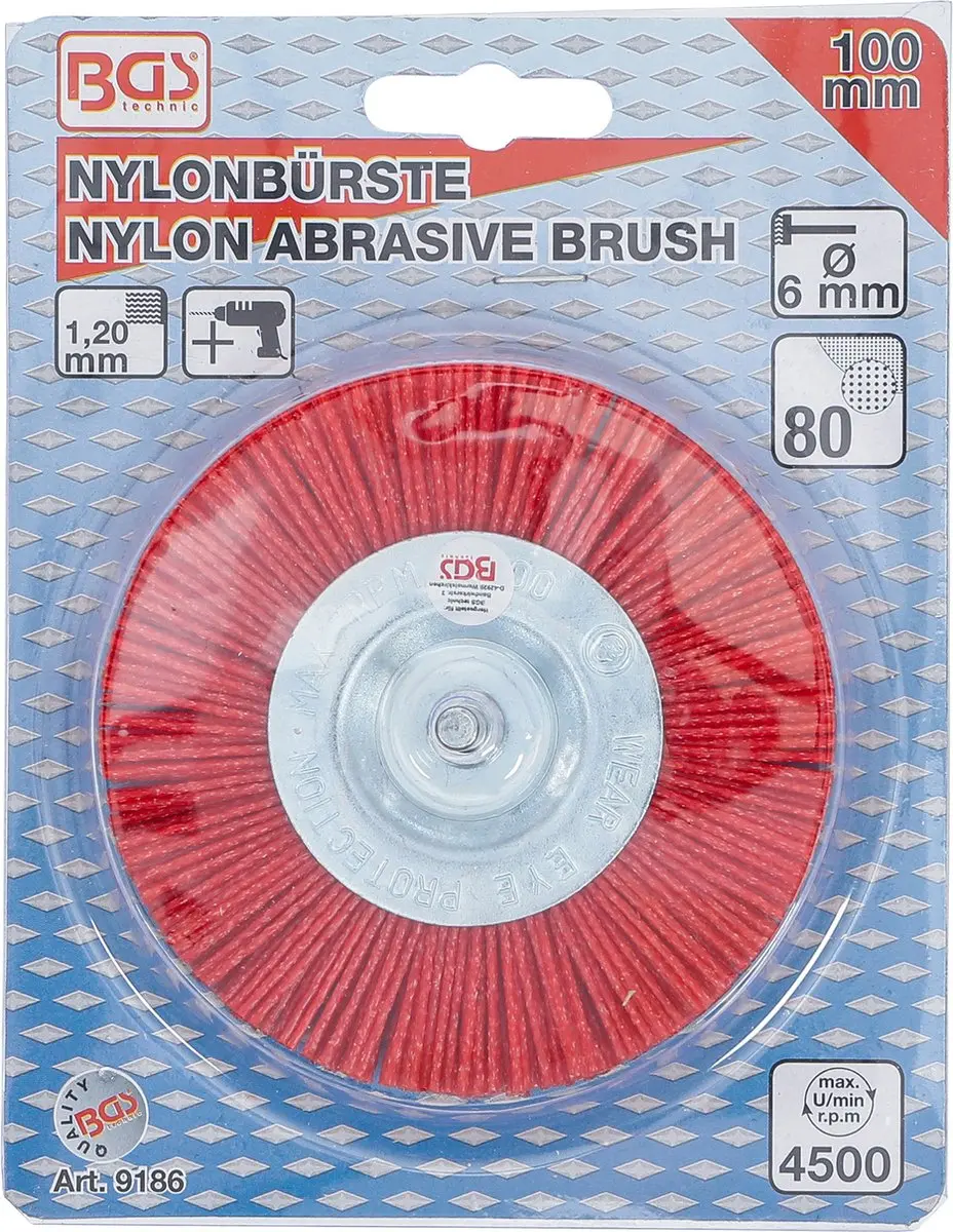 BGS technic 9186 Nylon Borstelschijf 100 mm - 6 mm Spanas - afbeelding 4 van 6