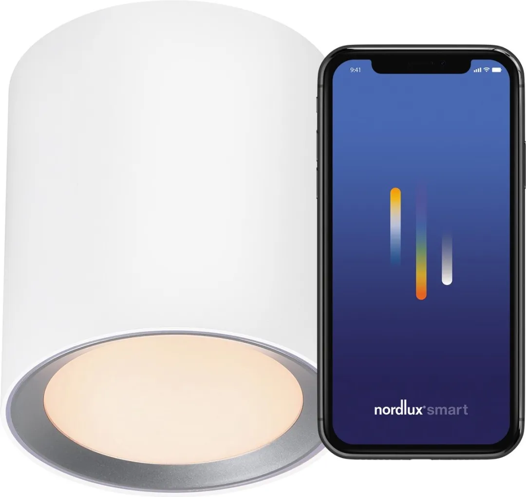 Nordlux Landon Smart 2700K IP44 Wandlamp 12.5cm - Wit