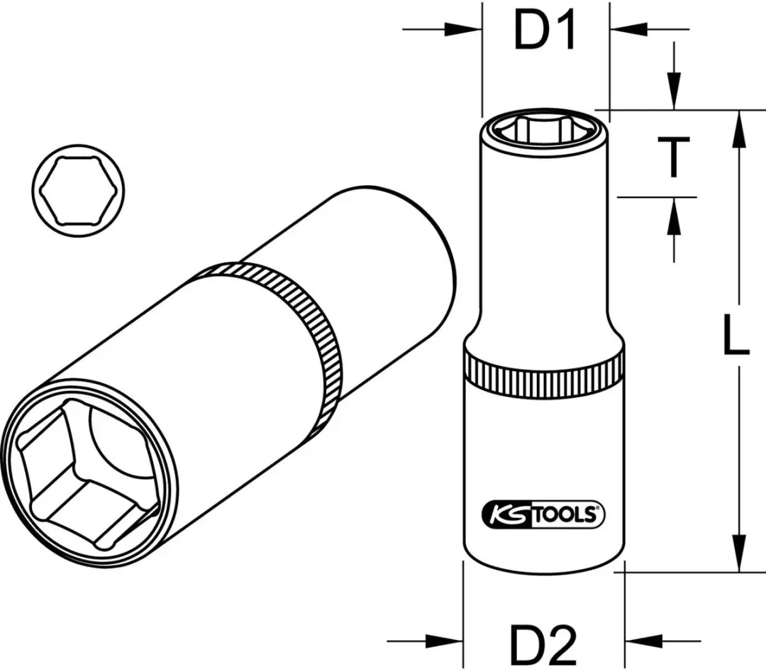 KS Tools 917.1255 Dopsleutel 1/2" Zeskant 30 mm