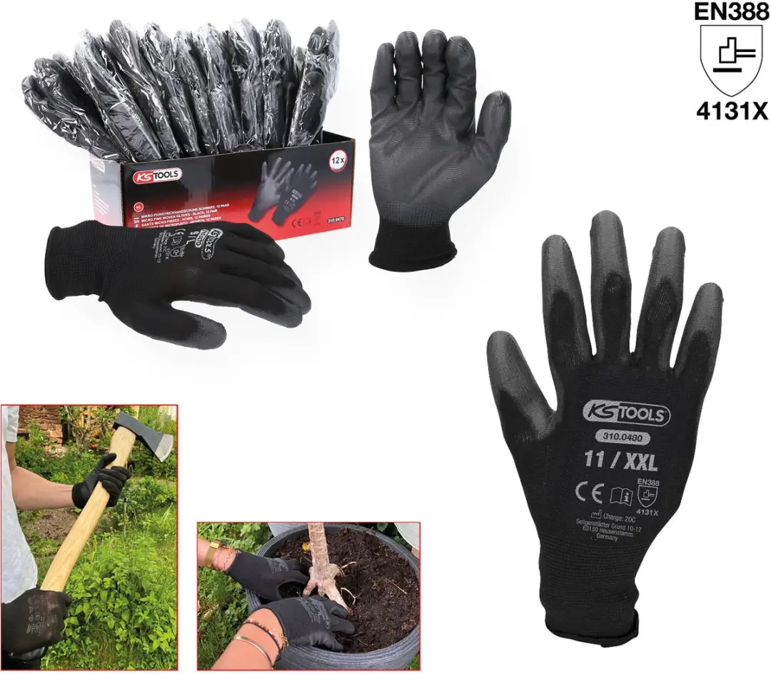 KS Tools Microfijne Gebreide Handschoenen - Zwart - afbeelding 2 van 3