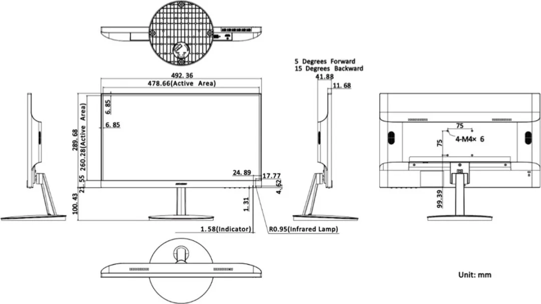 Hikvision DS-D5022FN-C Monitor 22 inch 24/7