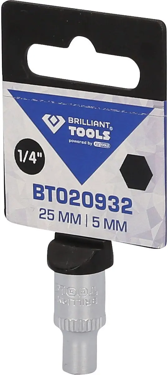 BRILLIANT TOOLS 1/4" inbus 5 mm - BT020932 - afbeelding 2 van 4