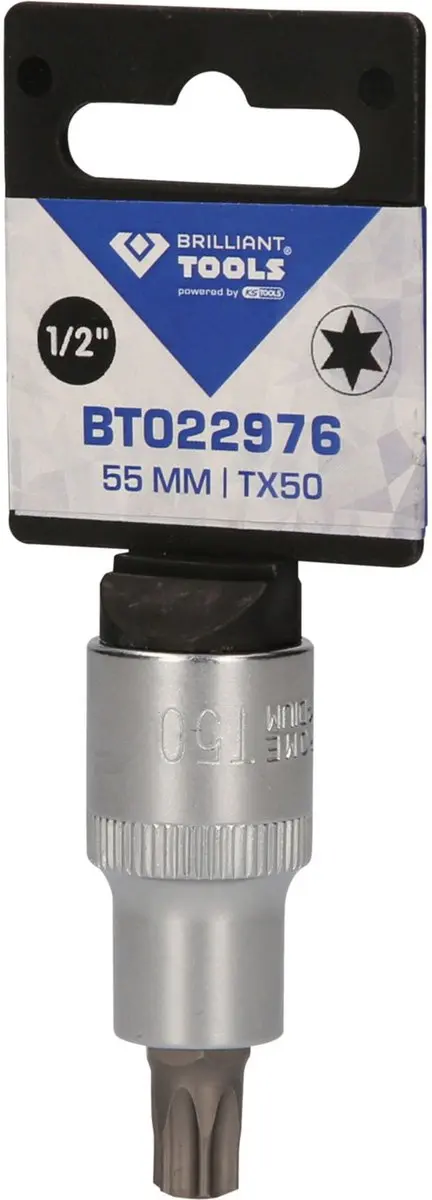 Brilliant Tools BT022976 Torx-bit-dop T50 - 1/2" 55mm - afbeelding 4 van 5