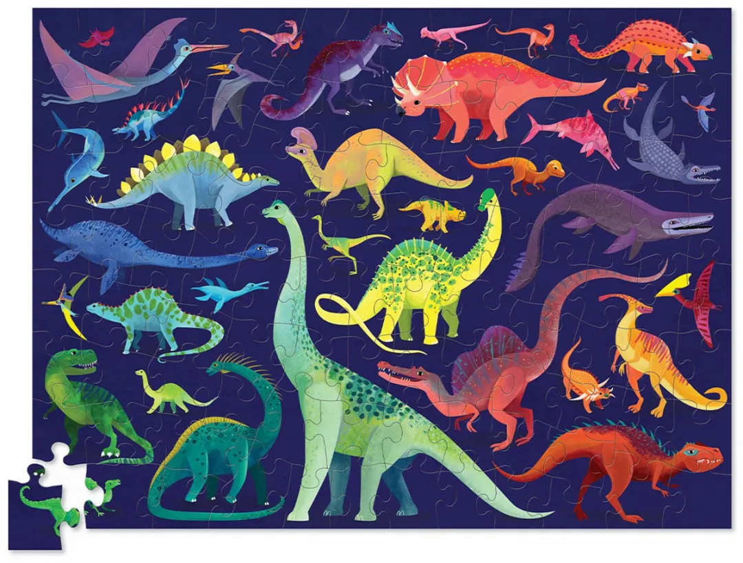 Crocodile Creek Holografische Puzzel Dinosaurussen Wereld 100 Stuks - CC79103