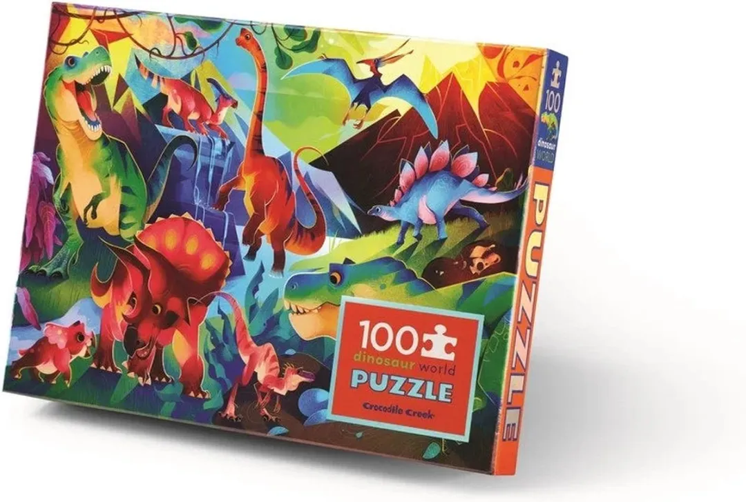 Crocodile Creek Holografische Puzzel Dinosaurussen Wereld 100 Stuks - CC79103