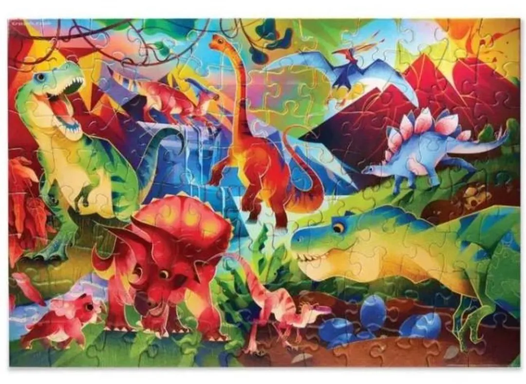Crocodile Creek Holografische Puzzel Dinosaurussen Wereld 100 Stuks - CC79103