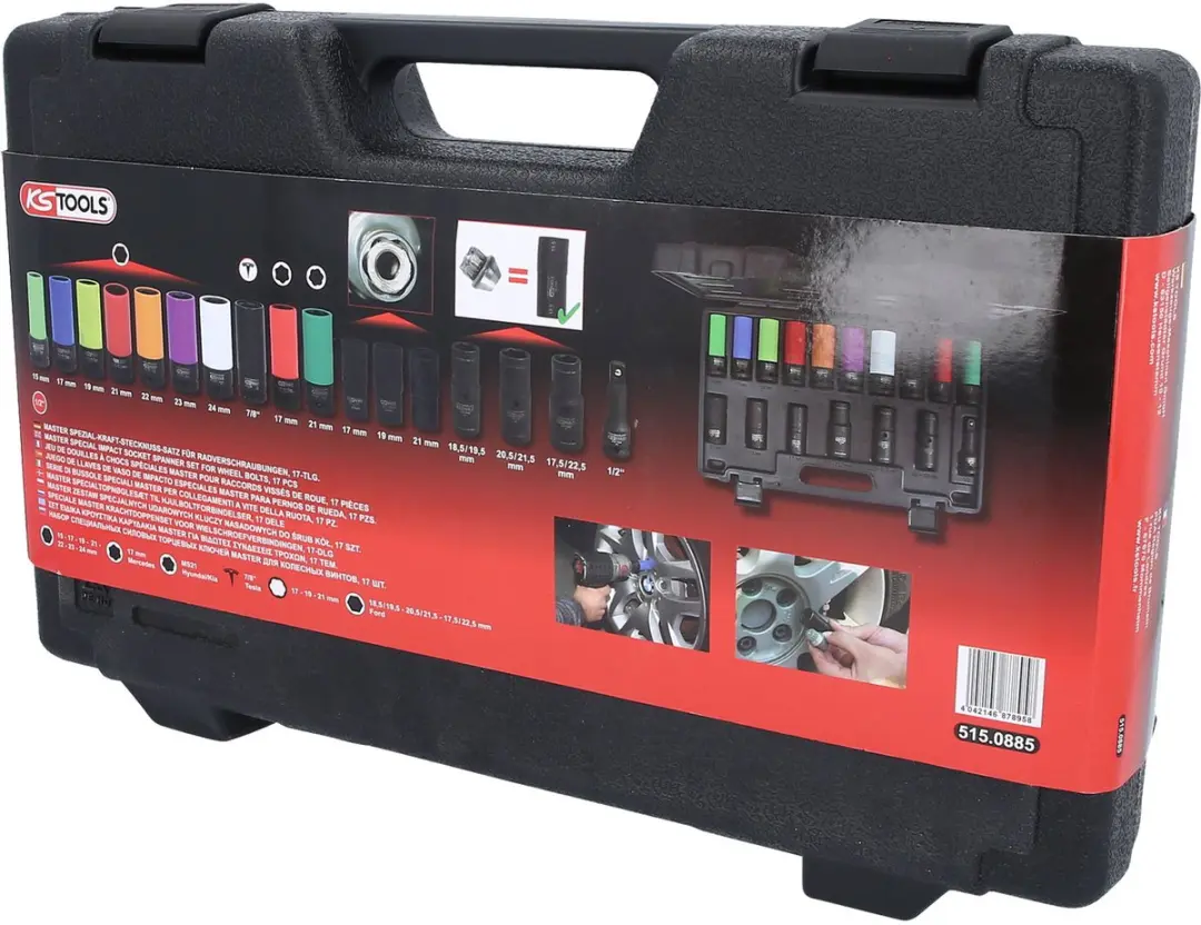 KS Tools 515.0885 Krachtdoppenset Wielbouten 17-delig - afbeelding 4 van 6