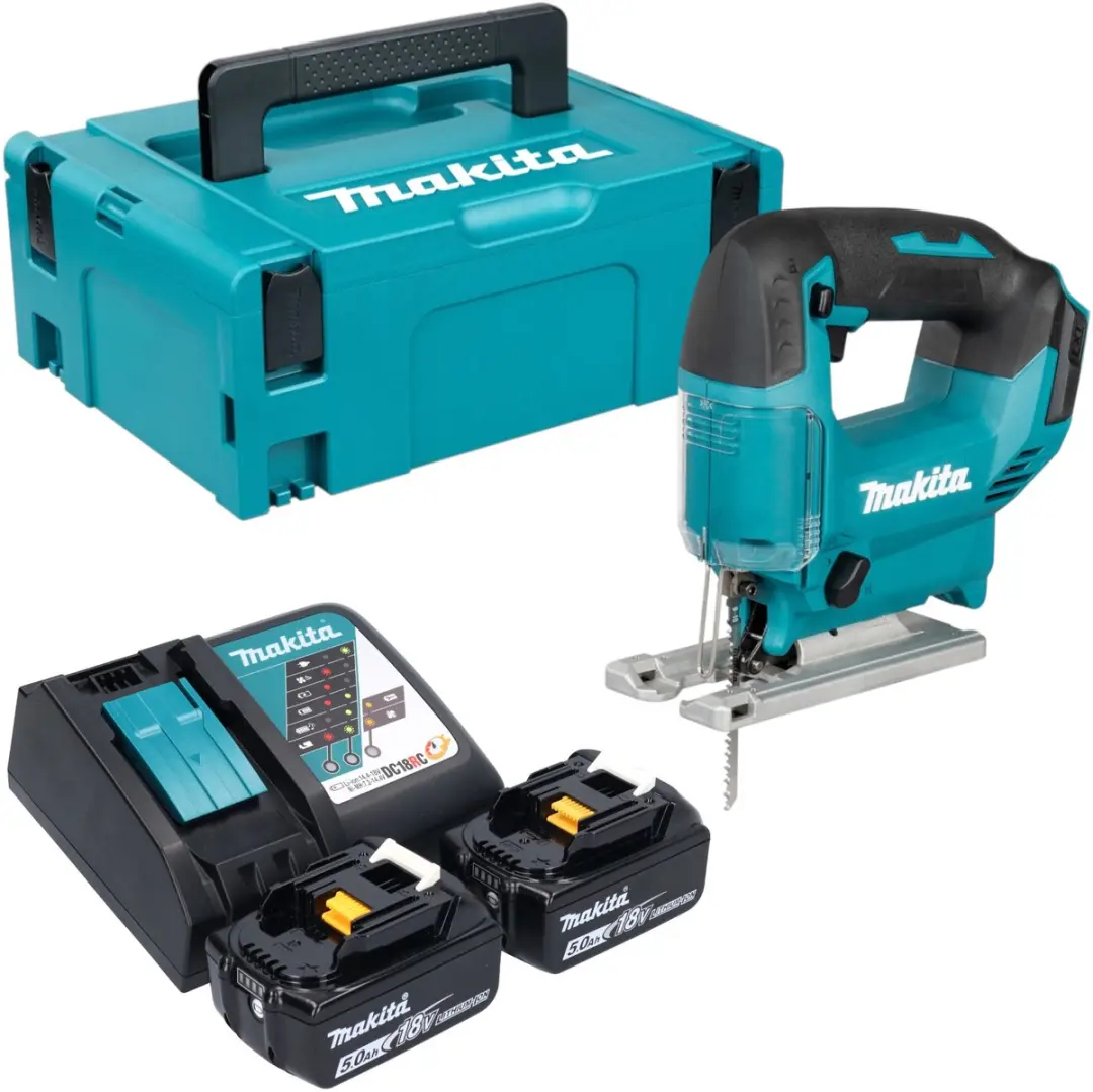 Makita DJV 186 RTJ accu pendelzaag 18 V + 2x accu 5,0 Ah + oplader + Makpac