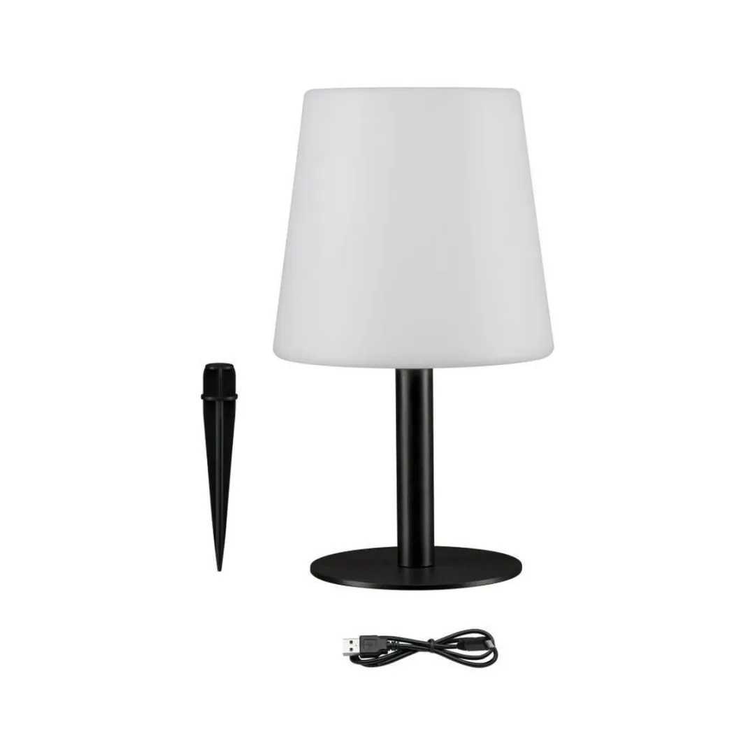 Paulmann Placido Outdoor Tafellamp - Dimbaar IP44 - 16cm - Wit/Zwart