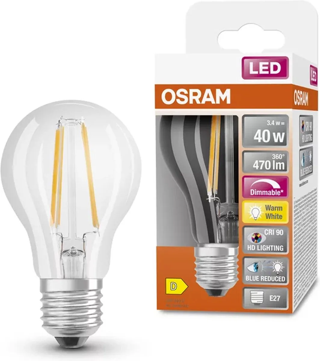 Osram AC47609 LED-lamp Warm Wit 3,4W E27 - Helder