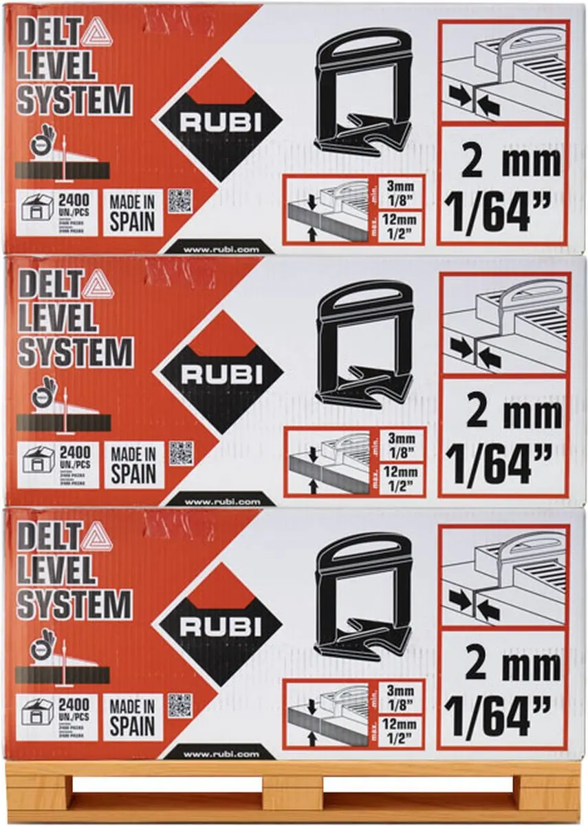 Rubi Levelling Clips 2 mm Pallet 38400 Stuks