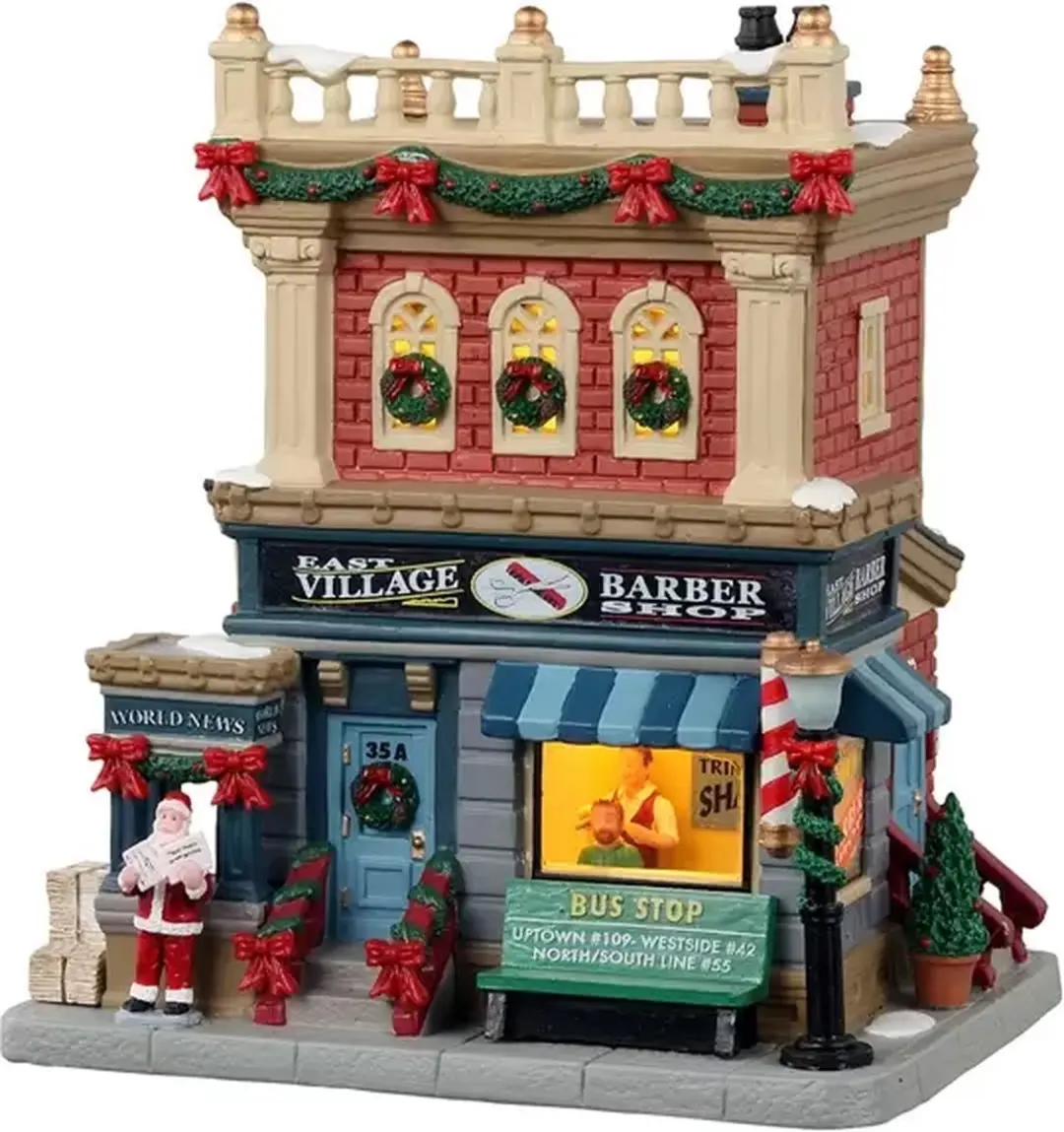 Lemax East Village Barber Shop Verlicht Gebouw - Led - afbeelding 4 van 4