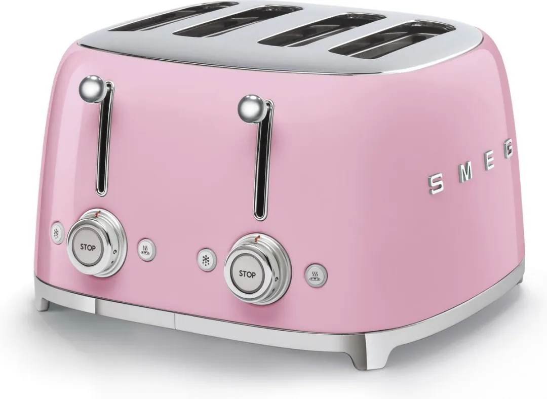 Smeg TSF03PKEU Broodrooster 4x4 - 2000W - Roze