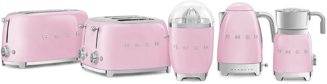 Smeg TSF03PKEU Broodrooster 4x4 - 2000W - Roze