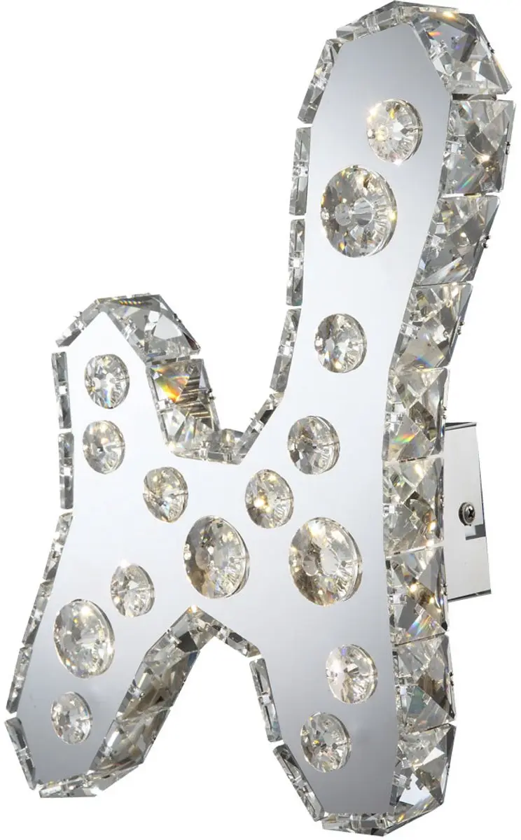 LED design wandlamp woonkamer slaapkamer verlichting kristal licht chroom Globo