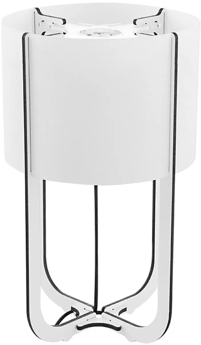 Tafellamp hout wit bedlampje textiel lampenkap tafellamp, MDF, LED 1,27W 110Lm 6