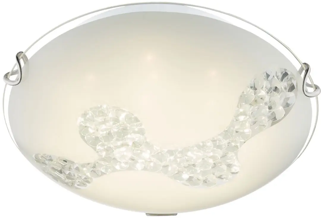 Plafondlamp glas rond LED plafondlamp kristal hallamp wit keukenlamp, 8W 645lm n