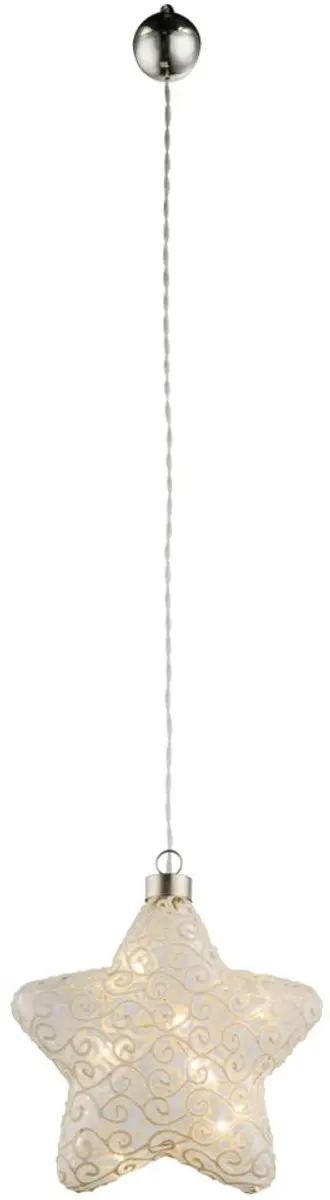 LED kerstster hanglamp kerstdecoratie glazen boom decoratie, wit, BxH 15 x 67 cm