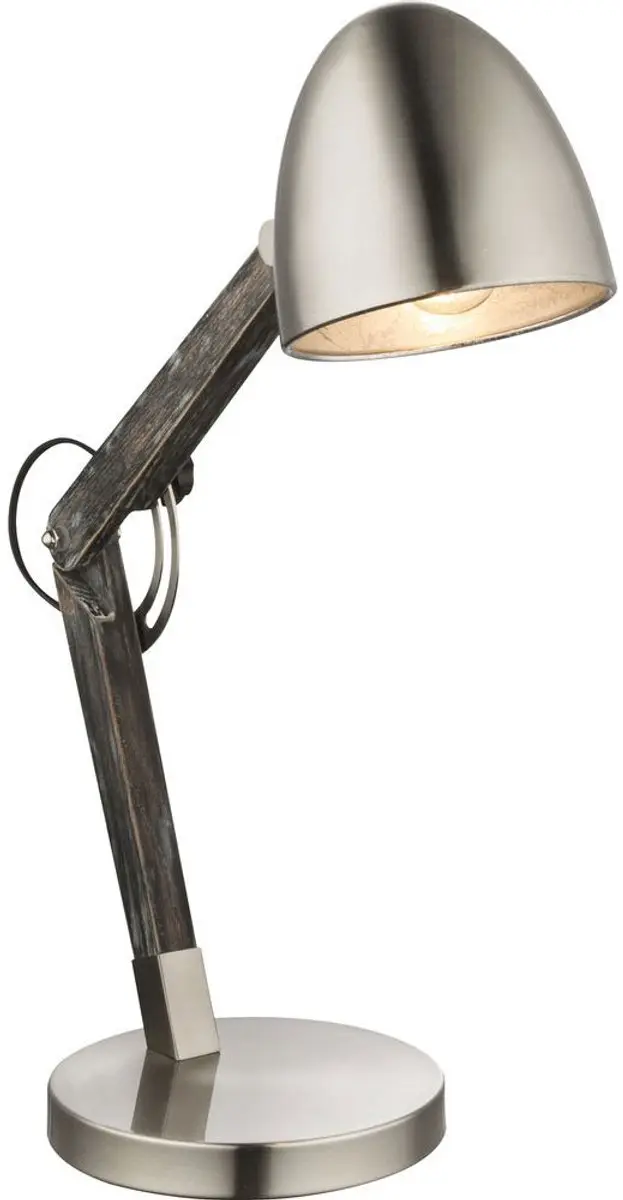 GAUA tafellamp, grijs, kap diameter 13 cm, hout