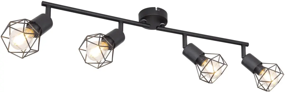 Plafondlamp zwart woonkamer verlichting retro kooi spot verstelbaar Globo 58402S