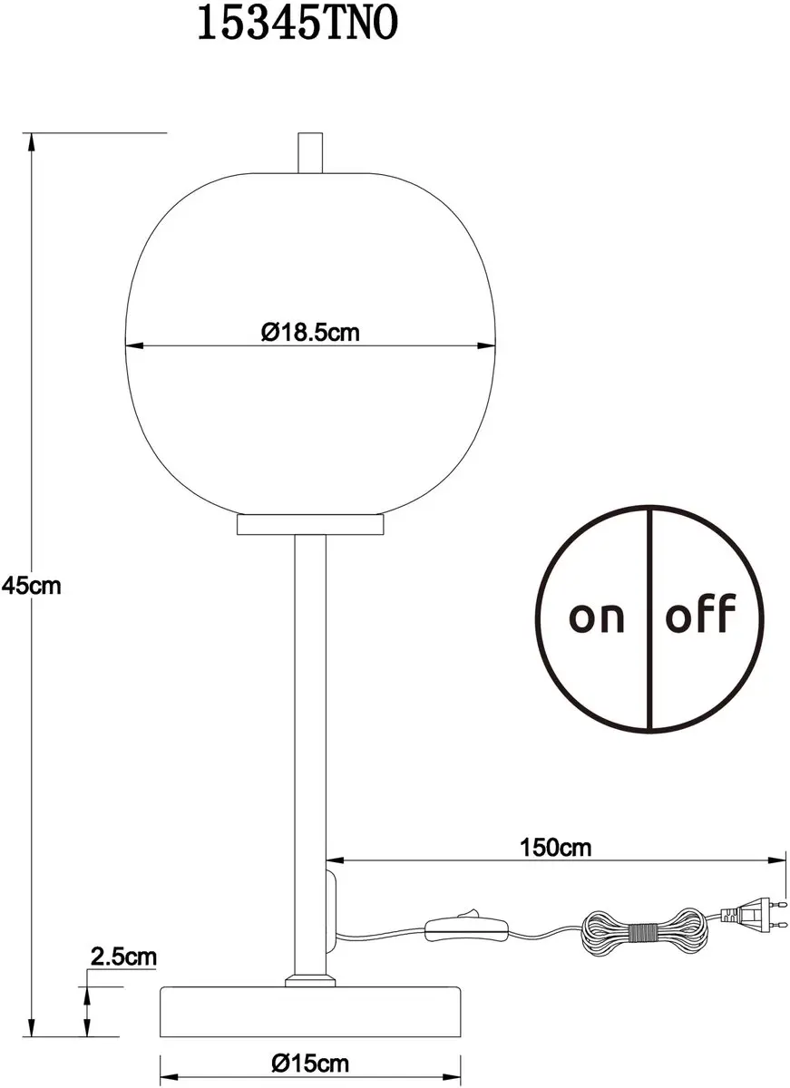 Globo Zwartje I Tafellamp - E14 - Ø19cm - Staal wit - afbeelding 5 van 6