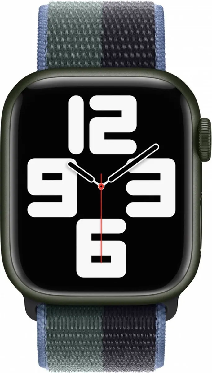 Apple Watch Geweven Sportband - 41mm Middernacht/Eucalyptus - S/M
