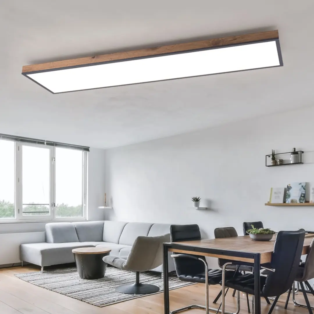 LED plafondlamp afstandsbediening houtlamp woonkamerlamp CCT, nachtlamp, alumini