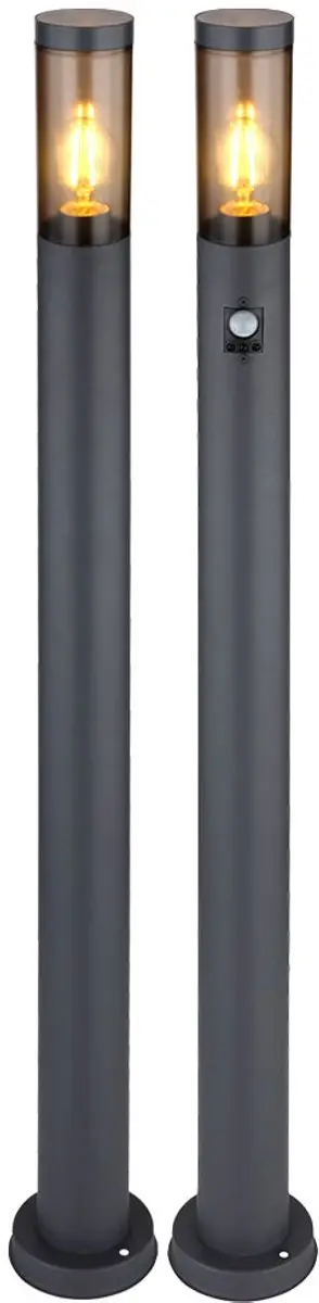 Vloerlamp met bewegingsmelder Buitenlamp Sensor vloerlamp roestvrij staal antrac