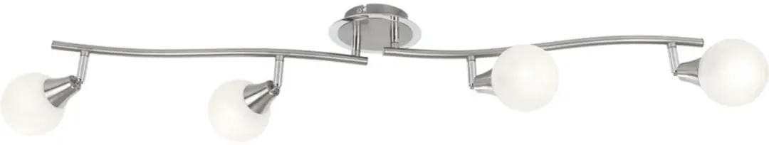 Plafondlamp chroom spot woonkamerlamp plafondlamp, zwenkbare spot, 4x GU10, LxH