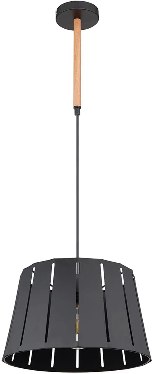 Hanglamp eettafel hanglamp zwart slaapkamer lamp modern, kap lamp hout look hang