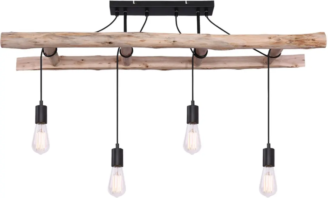 Retro hanglamp hout vintage hanglamp hout in ladder design plafondlamp hout , 4x