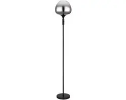 Staande lamp Staande lamp Staande lamp Woonkamerlamp, metaal zwart glas smoke kl