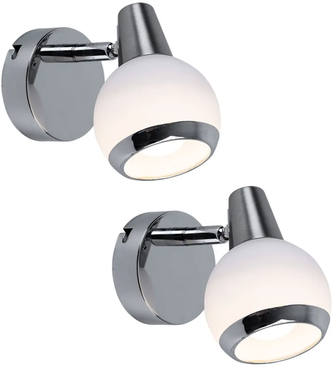 Wandlamp Wandlamp Slaapkamerlamp LED glas chroom Wandspot, opaal, 1x LED 3W 300L