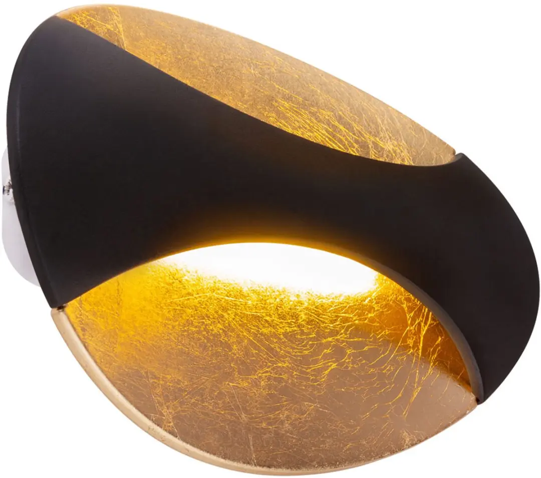 Wandlamp zwart goud LED wandlamp ganglamp traplamp woonkamerlamp, 6W 230lm warm