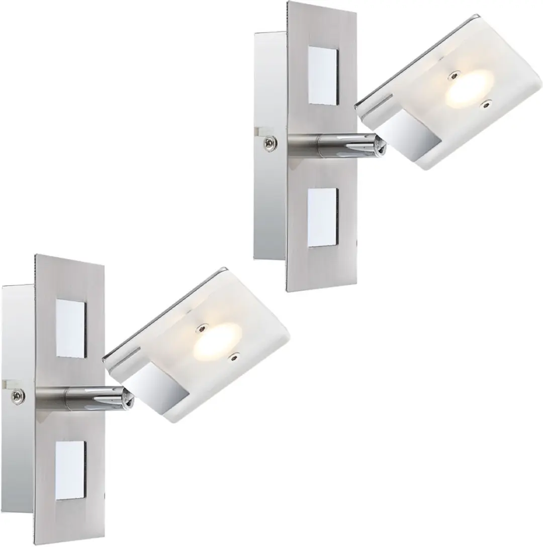 Wandlamp Wandspot Wandspot Ganglamp, beweegbare spot, satijn nikkel, LED 6W 380L