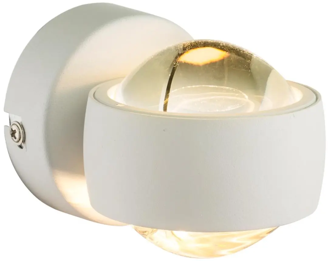 Wandlamp Ganglamp Traplamp Woonkamerlamp, 2 vlammen Up & Down, metaal wit helder