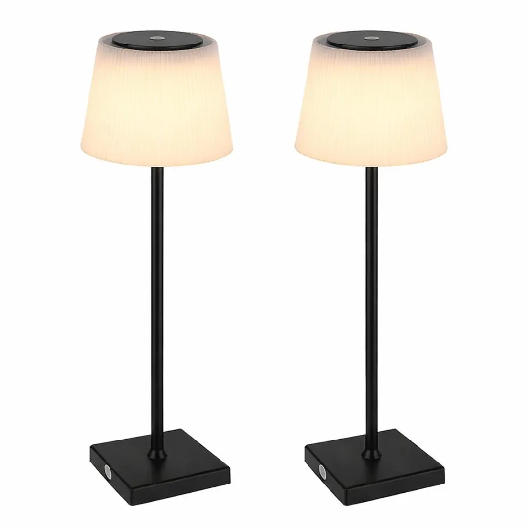 Tafellamp outdoor indoor tafellamp wit zwart LED touch dimmer oplaadbare batteri